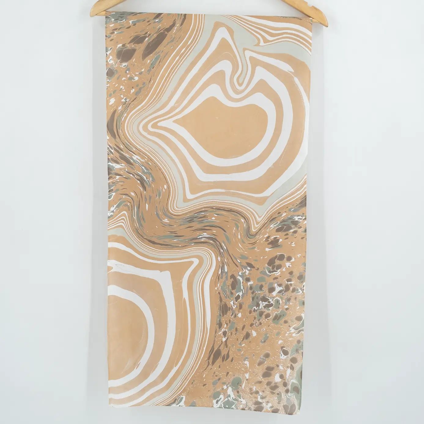 Stone in Agate, Sand, and Slate Marbled Silk Scarf - Image 4