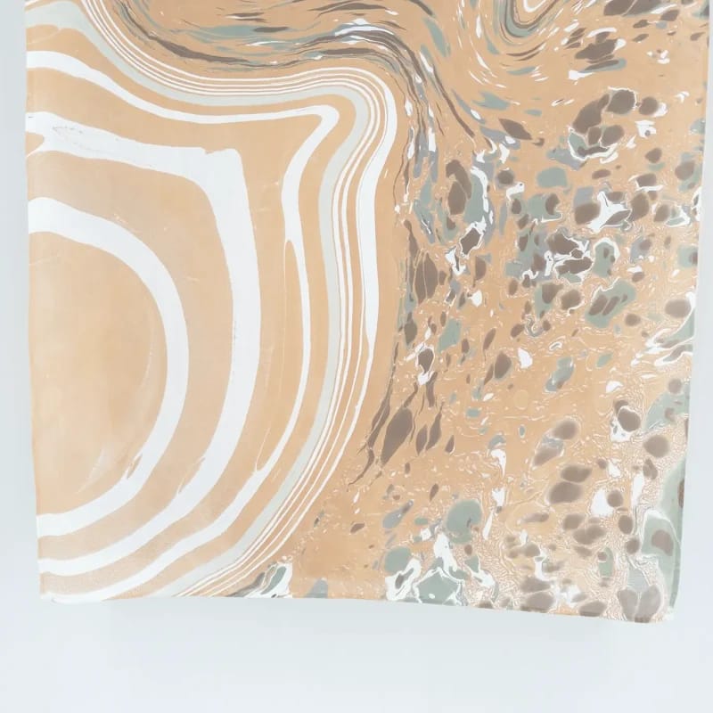 Stone in Agate, Sand, and Slate Marbled Silk Scarf - Image 5