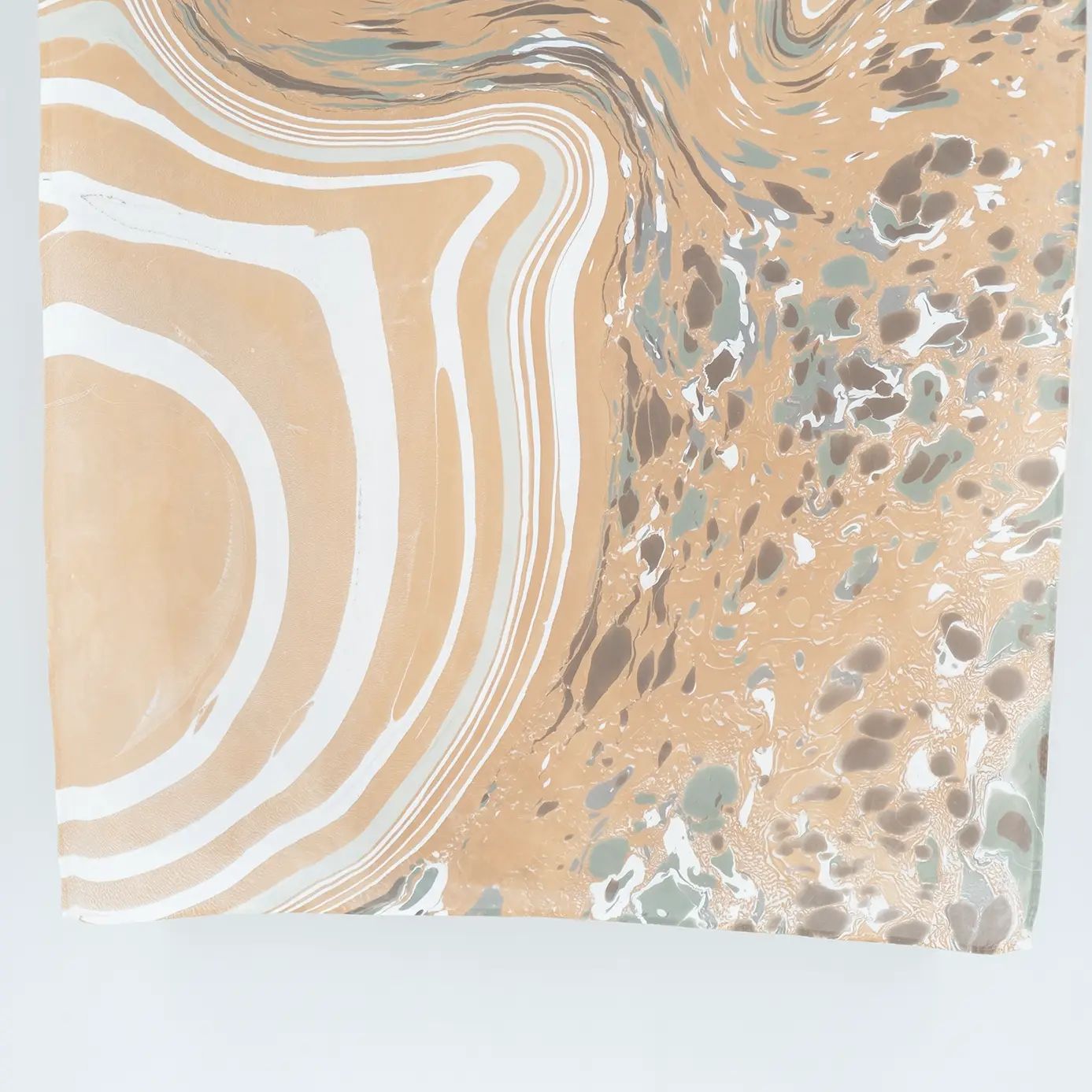 Stone in Agate, Sand, and Slate Marbled Silk Scarf - Image 5