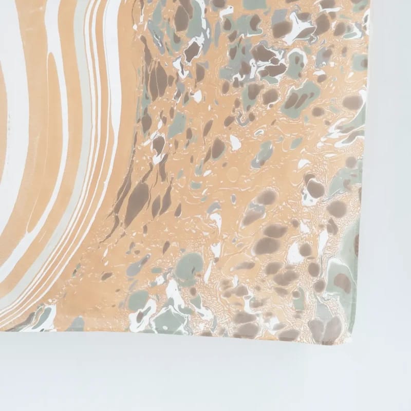 Stone in Agate, Sand, and Slate Marbled Silk Scarf - Image 6