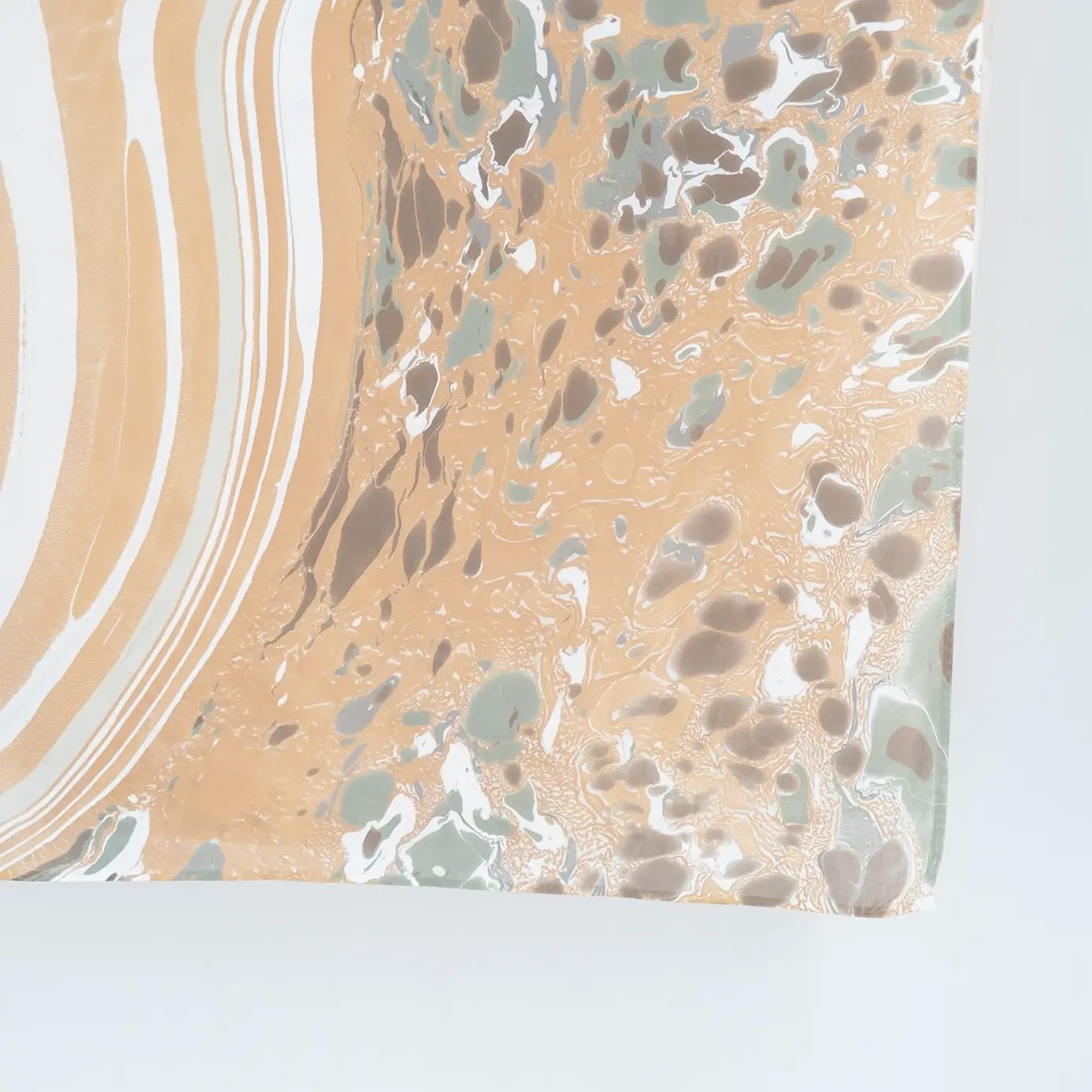 Stone in Agate, Sand, and Slate Marbled Silk Scarf - Image 6
