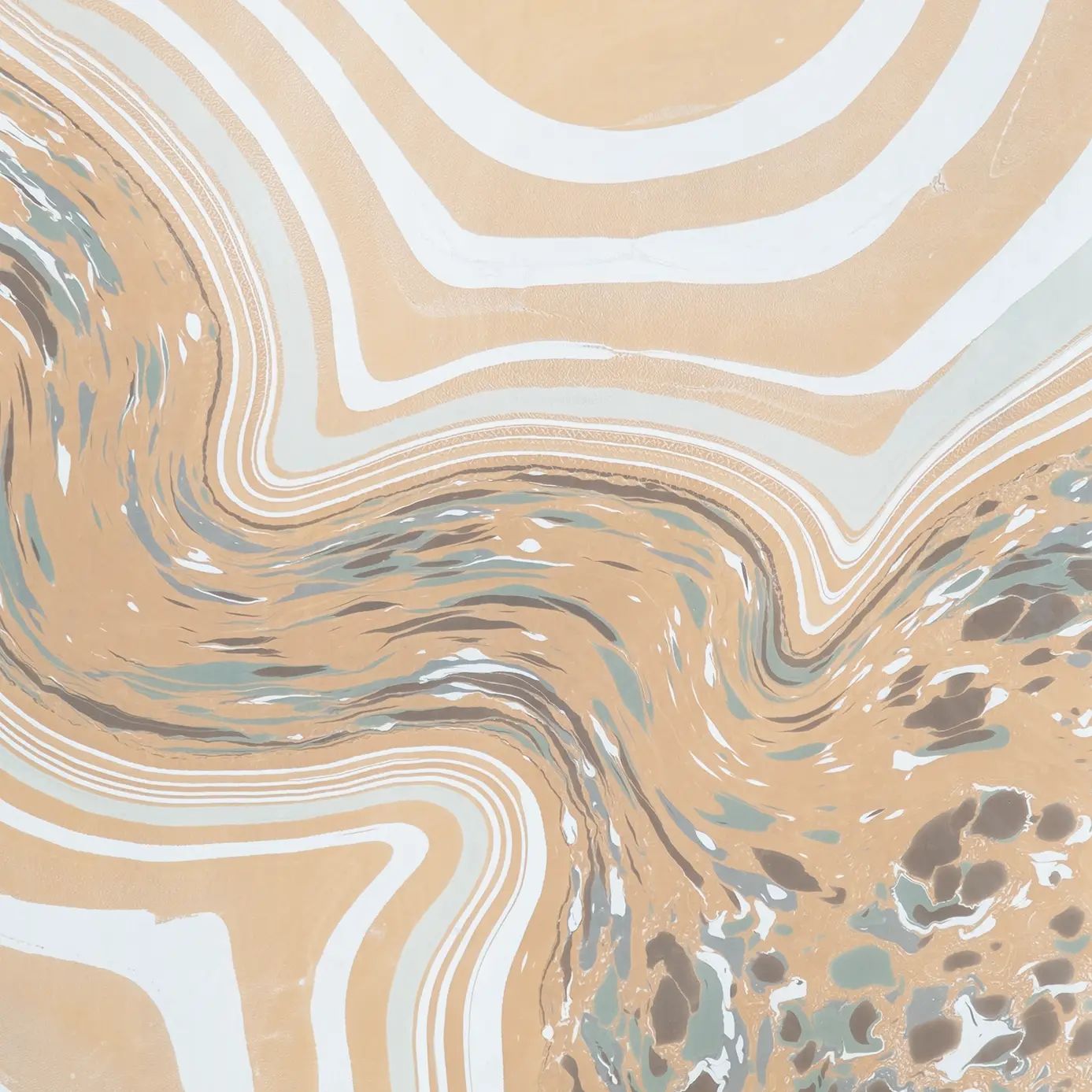 Stone in Agate, Sand, and Slate Marbled Silk Scarf - Image 7