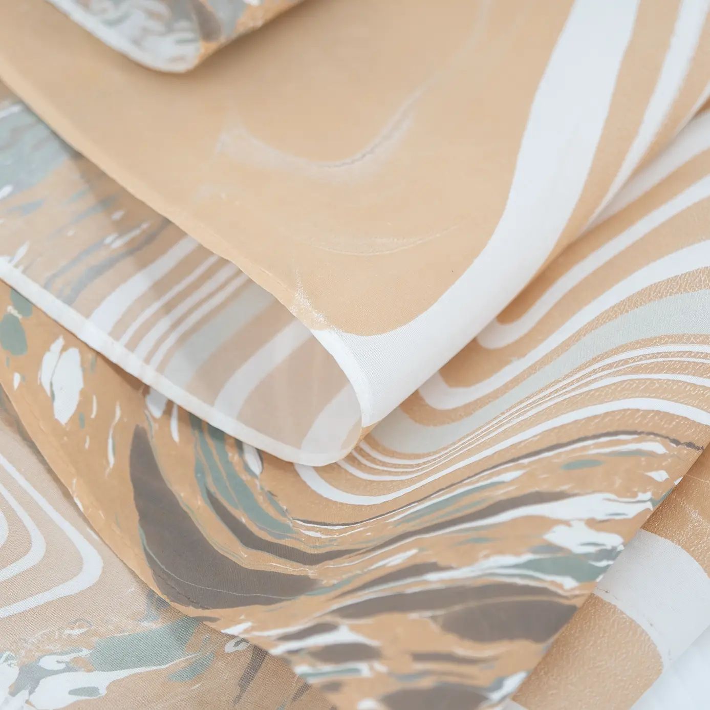 Stone in Agate, Sand, and Slate Marbled Silk Scarf - Image 8
