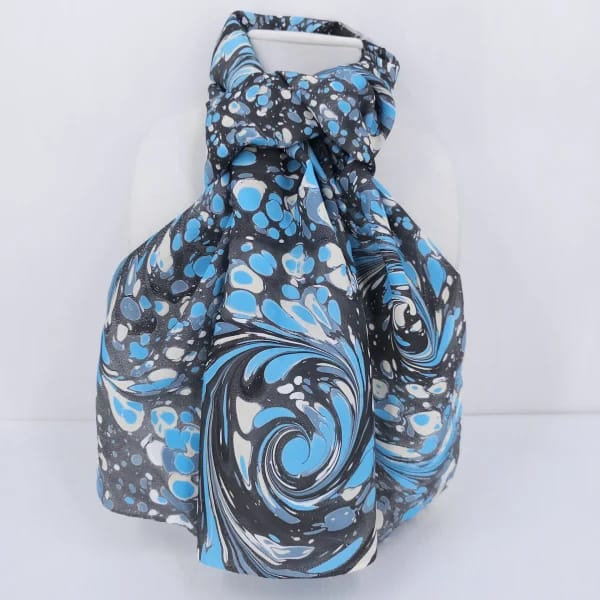stone pattern hand marbled silk scarf
