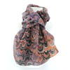 hand marbled silk scarf bouquet pattern