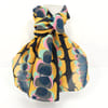 hand marbled silk scarf mod pattern