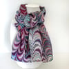 hand marbled silk scarf cathedral pattern