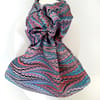 hand marbled silk scarf woolery pattern
