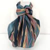 Hand marbled silk scarf getgil pattern