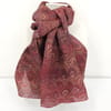 Hand marbled silk scarf bouquet pattern