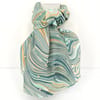 Hand marbled silk scarf abstract pattern