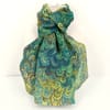 Hand marbled silk scarf bouquet pattern