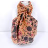 stone pattern leopard print hand marbled silk scarf
