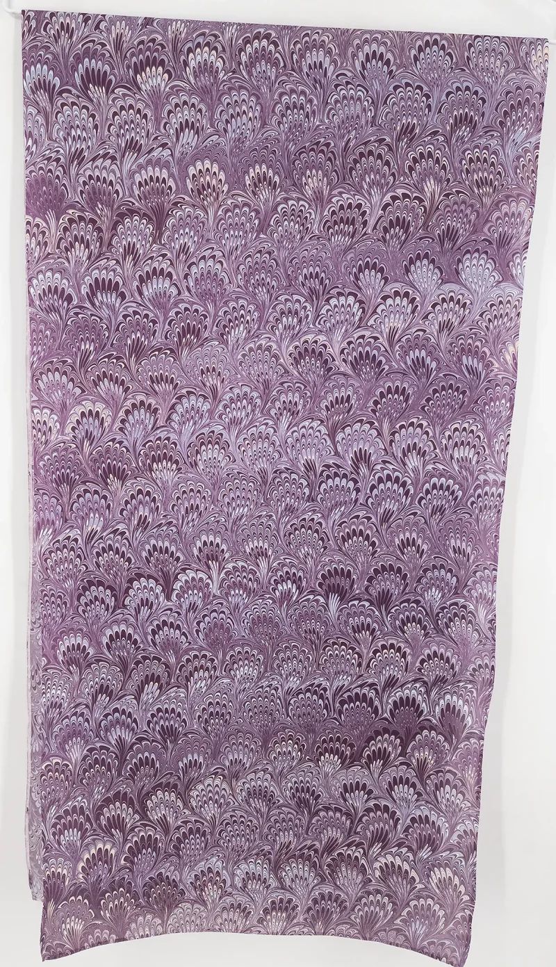 Bouquet in Plum and Lavender Marbled Silk Scarf - Image 4