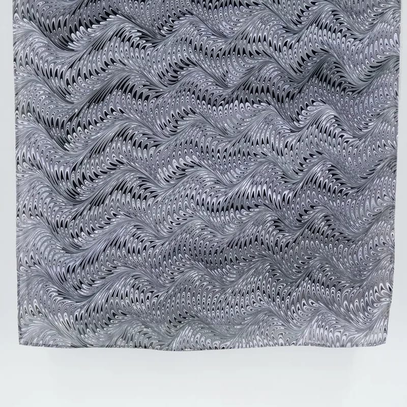 Icarus Pattern in Purple, Lavender, and Grey Marbled Silk Scarf - Image 7
