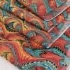custom hand marbled silk scarf