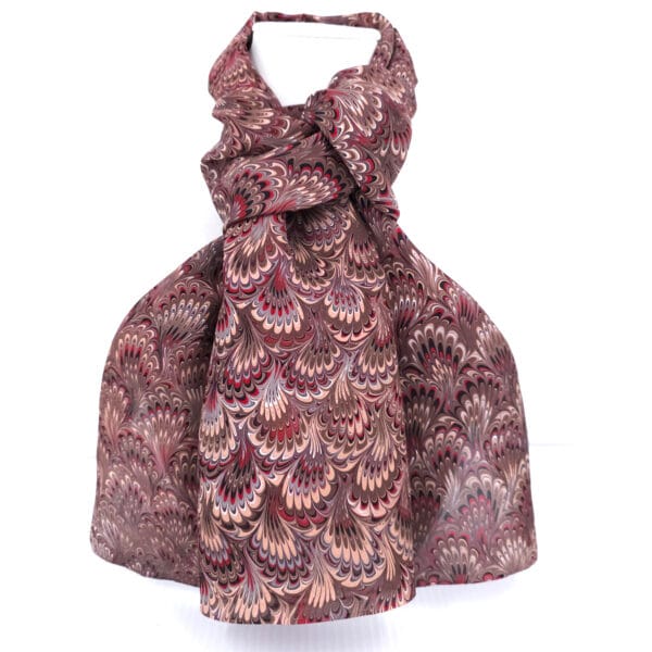 Hand marbled silk scarf bouquet pattern