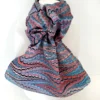 hand marbled silk scarf woolery pattern