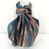 Hand marbled silk scarf getgil pattern