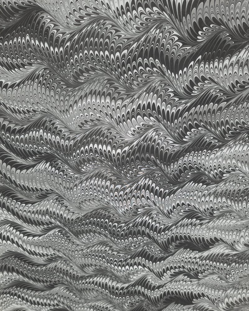 Icarus in Charcoal, Grey, and White Marbled Silk Scarf - Image 2