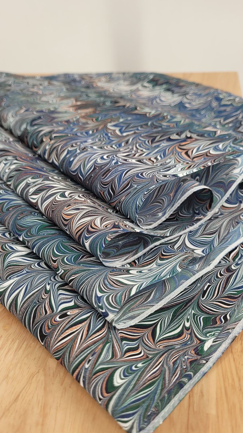 Custom Marbled Silk Scarf - Image 3