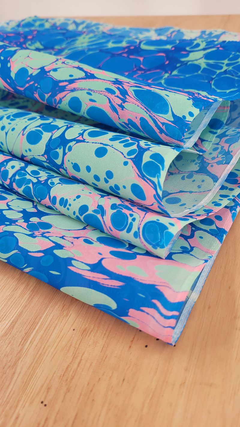 Custom Marbled Silk Scarf - Image 19