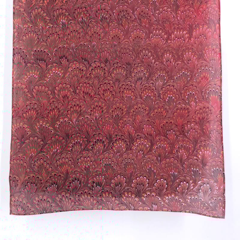 Bouquet in Rust and Brown Marbled Silk Scarf - Image 5