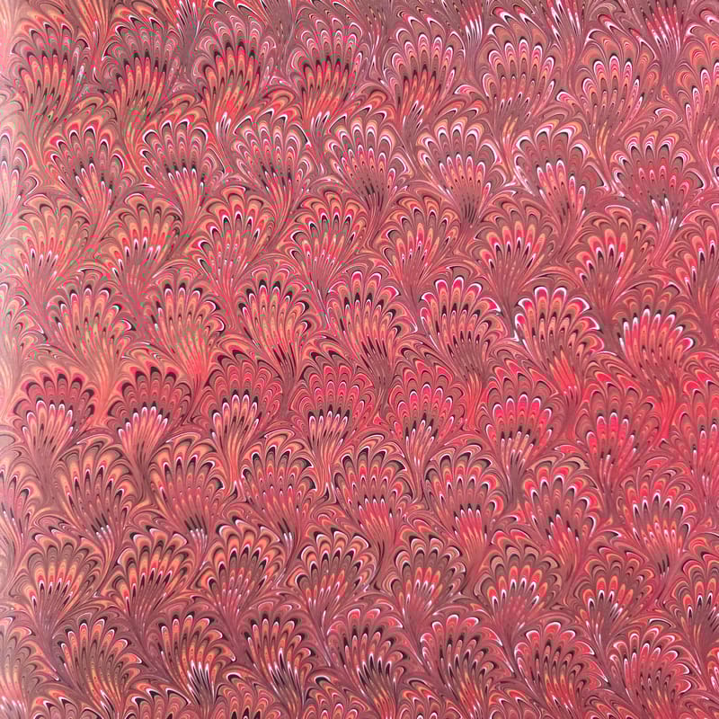 Bouquet in Rust and Brown Marbled Silk Scarf - Image 7