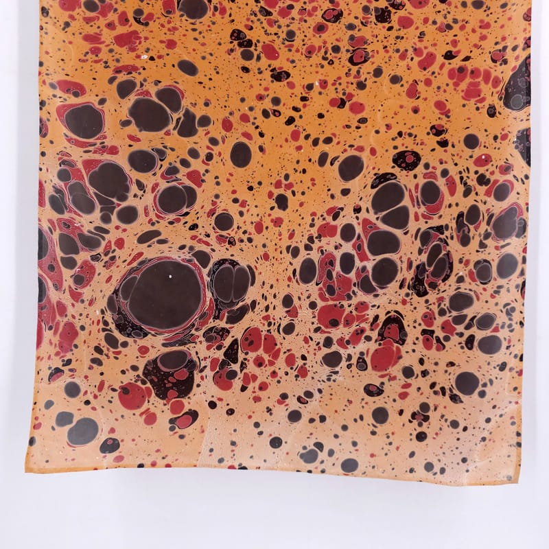 Stone Leopard Print in Brown and Black Marbled Silk Scarf - Image 4