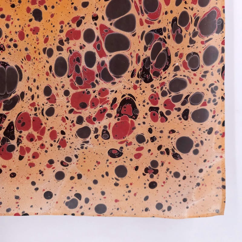 Stone Leopard Print in Brown and Black Marbled Silk Scarf - Image 5