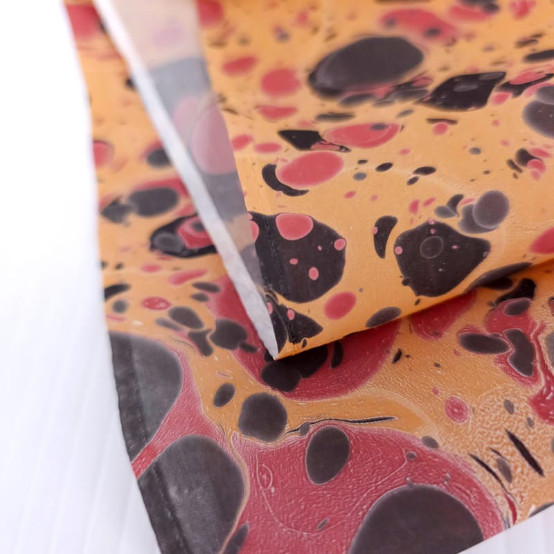 Stone Leopard Print in Brown and Black Marbled Silk Scarf - Image 6