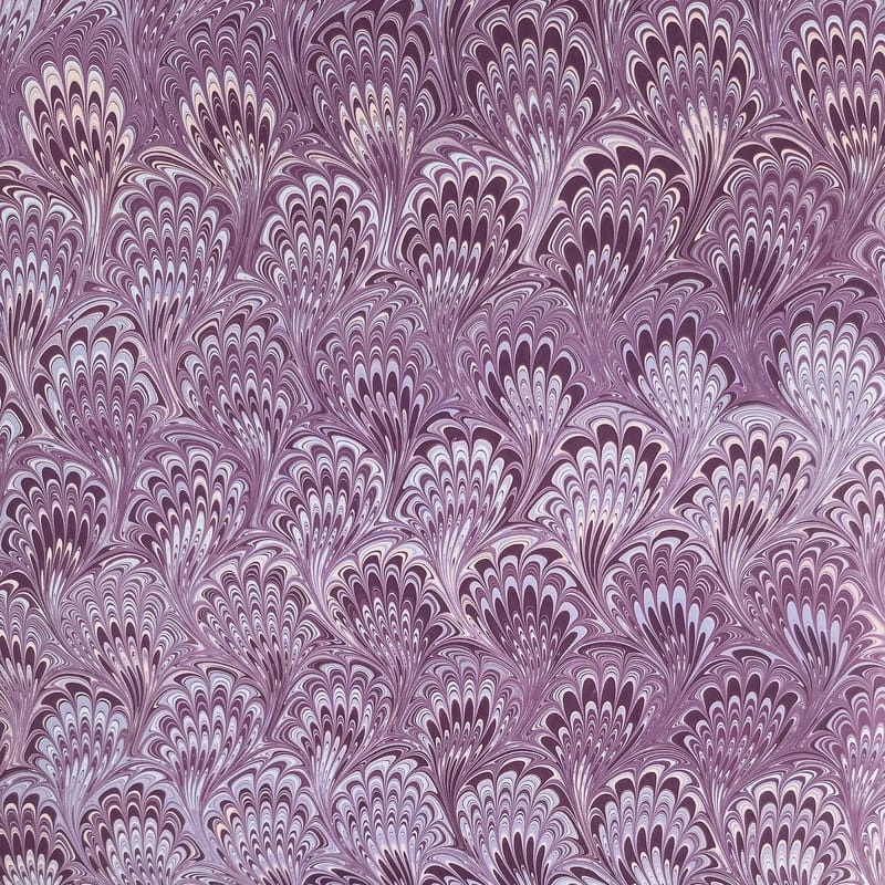 Bouquet in Plum and Lavender Marbled Silk Scarf - Image 2