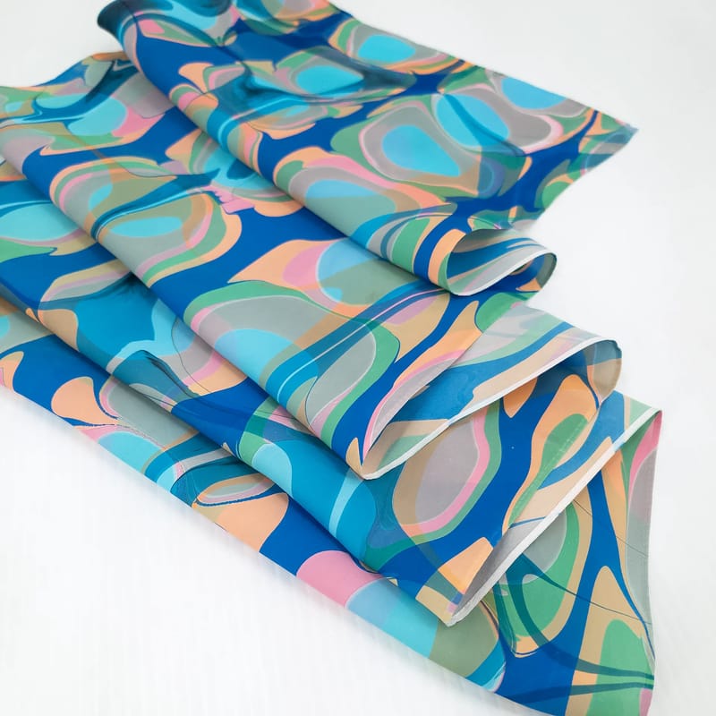 overmarbled habotai silk scarf