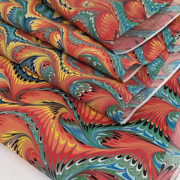 custom hand marbled silk scarf