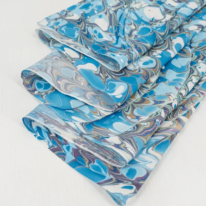 Moire pattern hand marbled silk scarf by Soft Asylum
