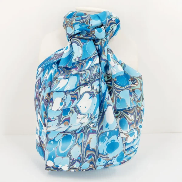 Moire pattern hand marbled silk scarf by Soft Asylum