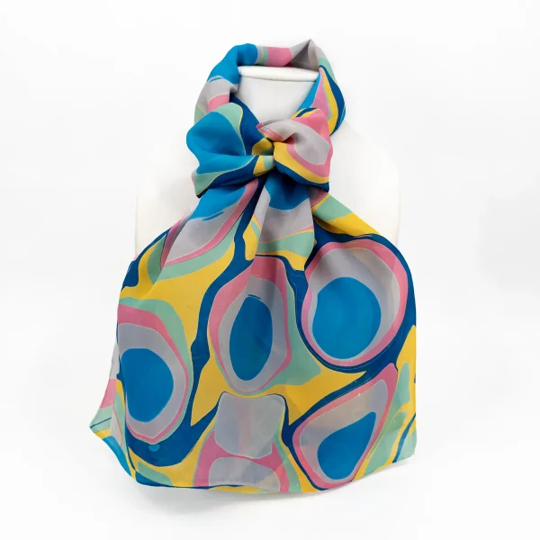 Mod Hand Marbled Silk Scarf