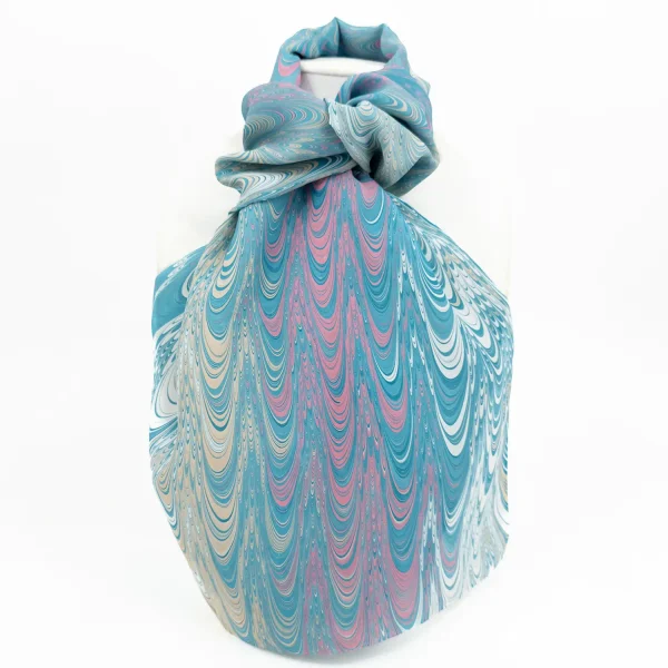 Italian Sisters Hand Marbled Silk Scarf