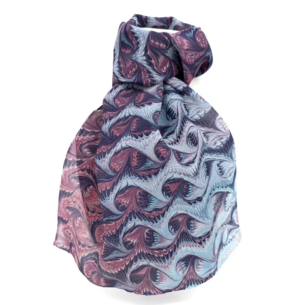 Angel Wing Hand Marbled Silk Scarf
