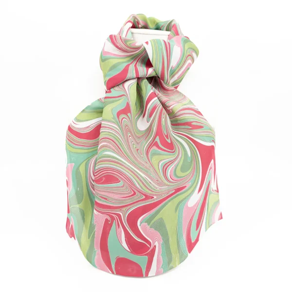 Abstract Hand Marbled Silk Scarf